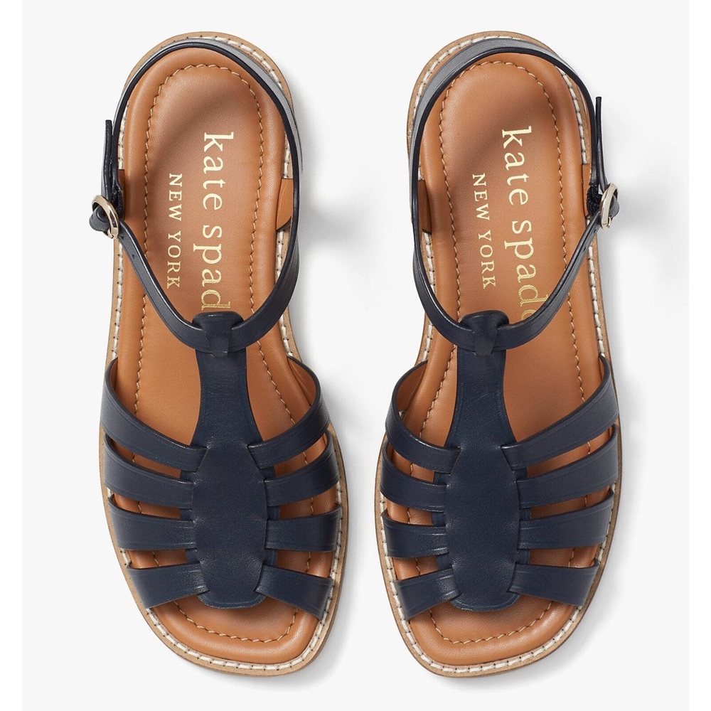 Rare! KATE SPADE NEW YORK Wonder 100% Leather Sandals (women) NWT